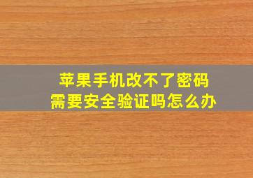 苹果手机改不了密码需要安全验证吗怎么办