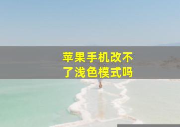 苹果手机改不了浅色模式吗