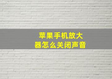 苹果手机放大器怎么关闭声音