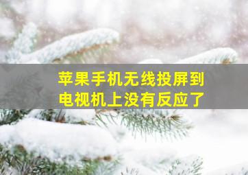 苹果手机无线投屏到电视机上没有反应了