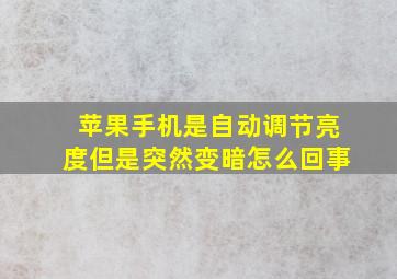 苹果手机是自动调节亮度但是突然变暗怎么回事