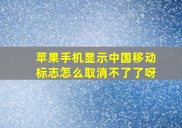 苹果手机显示中国移动标志怎么取消不了了呀