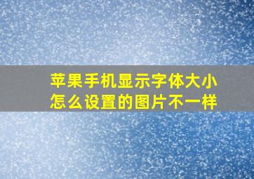 苹果手机显示字体大小怎么设置的图片不一样