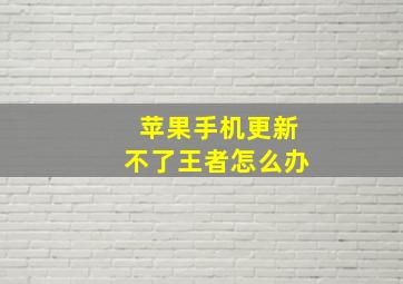 苹果手机更新不了王者怎么办