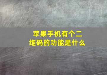 苹果手机有个二维码的功能是什么