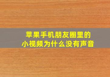 苹果手机朋友圈里的小视频为什么没有声音