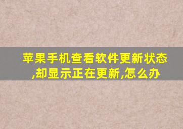 苹果手机查看软件更新状态,却显示正在更新,怎么办