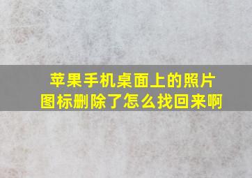 苹果手机桌面上的照片图标删除了怎么找回来啊