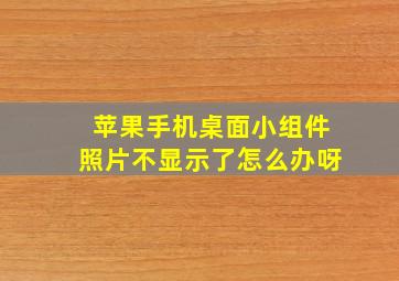 苹果手机桌面小组件照片不显示了怎么办呀