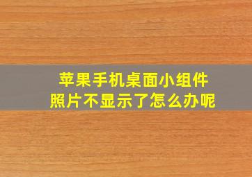 苹果手机桌面小组件照片不显示了怎么办呢