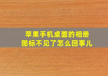 苹果手机桌面的相册图标不见了怎么回事儿