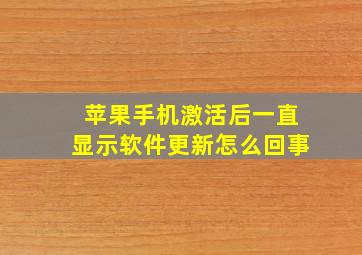 苹果手机激活后一直显示软件更新怎么回事