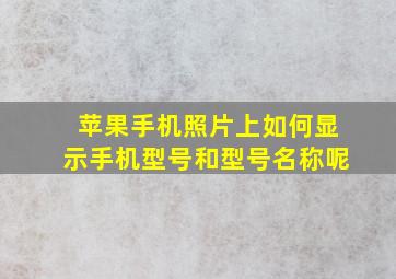 苹果手机照片上如何显示手机型号和型号名称呢