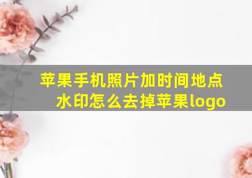 苹果手机照片加时间地点水印怎么去掉苹果logo