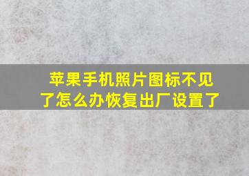 苹果手机照片图标不见了怎么办恢复出厂设置了