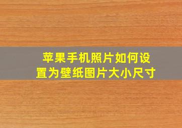 苹果手机照片如何设置为壁纸图片大小尺寸