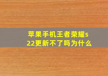 苹果手机王者荣耀s22更新不了吗为什么