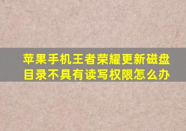 苹果手机王者荣耀更新磁盘目录不具有读写权限怎么办