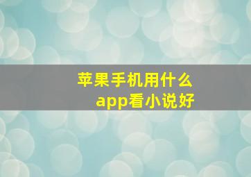 苹果手机用什么app看小说好