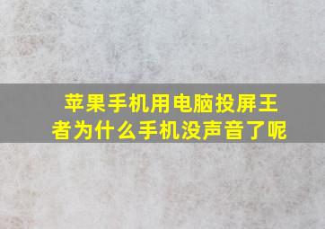 苹果手机用电脑投屏王者为什么手机没声音了呢