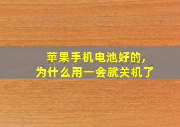 苹果手机电池好的,为什么用一会就关机了