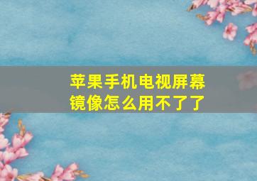 苹果手机电视屏幕镜像怎么用不了了