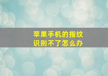 苹果手机的指纹识别不了怎么办