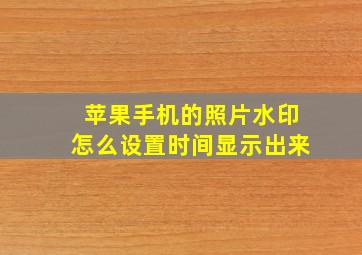 苹果手机的照片水印怎么设置时间显示出来