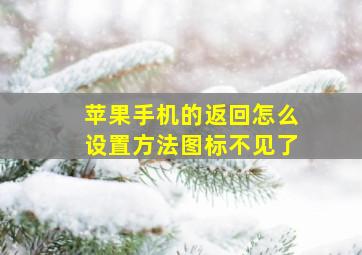 苹果手机的返回怎么设置方法图标不见了