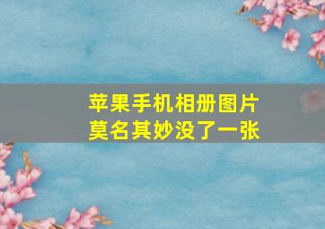 苹果手机相册图片莫名其妙没了一张