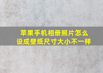 苹果手机相册照片怎么设成壁纸尺寸大小不一样