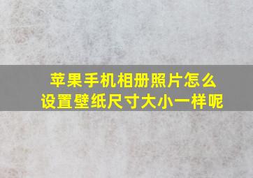 苹果手机相册照片怎么设置壁纸尺寸大小一样呢