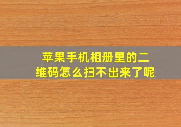 苹果手机相册里的二维码怎么扫不出来了呢