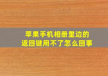 苹果手机相册里边的返回键用不了怎么回事