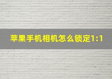 苹果手机相机怎么锁定1:1