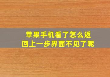 苹果手机看了怎么返回上一步界面不见了呢