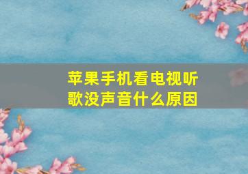 苹果手机看电视听歌没声音什么原因