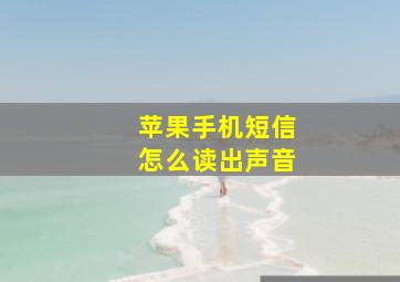 苹果手机短信怎么读出声音