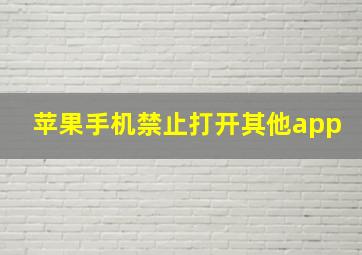 苹果手机禁止打开其他app