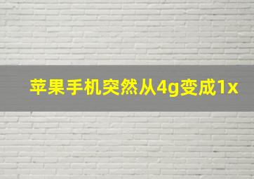 苹果手机突然从4g变成1x