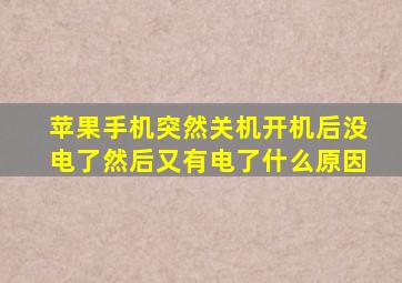 苹果手机突然关机开机后没电了然后又有电了什么原因