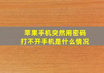 苹果手机突然用密码打不开手机是什么情况