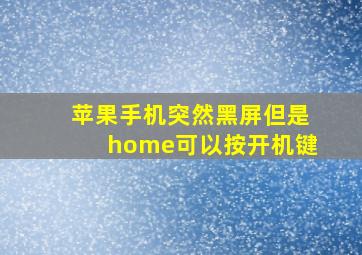 苹果手机突然黑屏但是home可以按开机键