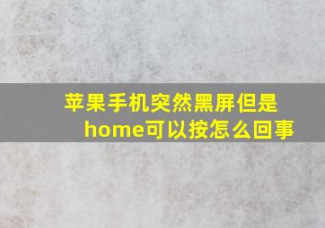 苹果手机突然黑屏但是home可以按怎么回事