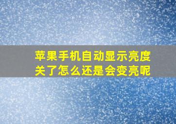 苹果手机自动显示亮度关了怎么还是会变亮呢