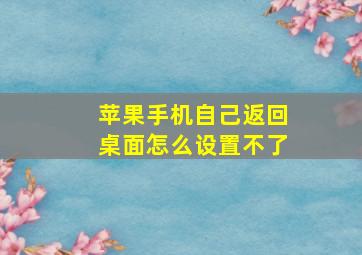 苹果手机自己返回桌面怎么设置不了