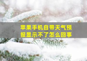 苹果手机自带天气预报显示不了怎么回事