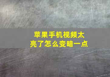 苹果手机视频太亮了怎么变暗一点