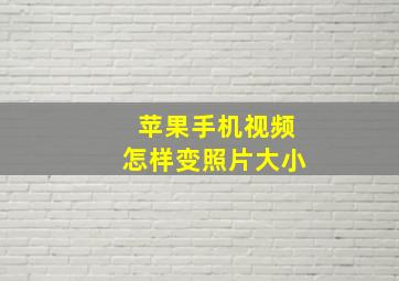 苹果手机视频怎样变照片大小