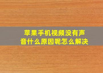 苹果手机视频没有声音什么原因呢怎么解决